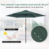 Outsunny Parasol inclinable de Jardin Balcon terrasse manivelle Toile Polyester imperméabilisée Haute densité 180 g/m² Ø2,7 x 2,35H m alu Vert