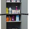 Adventa Armoire en résine avec étagères 2 Portes (intérieur/extérieur), Gris Noir, 68 x 39,5 x 168