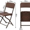 Femor Salon de Jardin Exterieur 2 Personnes, 2 Chaises & 1 Table Basse Pliante, Set de Balcon, Ensemble de Meuble de Jardin Pliable, HDPE, pour Jardin, Balcon, Terrasse, Cour (Aspect Rotin Marron)