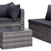 vidaXL Meuble de Jardin 5 pcs et Coussins et Oreillers Résine Tressée Salon de Jardin Mobilier de Balcon Terrasse Patio Ensemble de Canapé