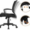 41xzFbWtk9L._AC_.jpg Yaheetech Chaise de Bureau à Roulettes Pivotante Fauteuil pour Ordinateur en Maille Mesh Hauteur Réglable Inclinable Ergonomique Noir