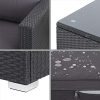 5116e0y7YBL._AC_.jpg Casaria Salon de Jardin Noir polyrotin 16 pièces Lounge Ensemble Jardin Set Table canapé de Jardin modulable Coussins Anthracite Housses
