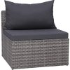 vidaXL Meuble de Jardin 5 pcs et Coussins et Oreillers Résine Tressée Salon de Jardin Mobilier de Balcon Terrasse Patio Ensemble de Canapé