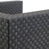 Bestmobilier - Figari - Salon Bas de Jardin 5 Places - en résine tressée injectée - Noir avec Coussins Gris - Pouf modulable