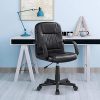 51AdgDI76uL._AC_.jpg Yaheetech Chaise de Bureau Pivotante Fauteuil de Bureau Similicuir Hauteur Réglable Assise Rembourrée à Roulettes Noir