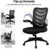 51BLAOpadeL._AC_.jpg COMHOMA Chaise de Bureau Fauteuil Pivotant avec Siège Ergonomique Accoudoirs Pliables et Réglable en Hauteur (Noir)