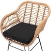 51PyBLl8LGL._AC_.jpg Casaria Lot de 2 chaises en Osier Bambou/polyrotin Max. 120kg Fauteuil de Jardin Vintage