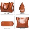BestoU Sac a Main Femmes PU Cuir Sac à Bandoulière D'épaule Fourre-Tout Portefeuille Sac 2pcs (Marron)