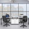 51WNL53GBCL._AC_.jpg Yaheetech Chaise de Bureau Pivotante Fauteuil de Bureau Similicuir Hauteur Réglable Assise Rembourrée à Roulettes Noir