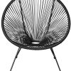 51WzHmwDWhL._AC_.jpg TecTake 800729 2 Fauteuils Acapulco de Jardin de Salon Design rétro, pour Un Usage en intérieur et extérieur - Plusieurs Couleurs - (Noir | no. 403302)