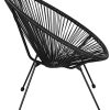 51ZPMdqf8L._AC_.jpg TecTake 800729 2 Fauteuils Acapulco de Jardin de Salon Design rétro, pour Un Usage en intérieur et extérieur - Plusieurs Couleurs - (Noir | no. 403302)