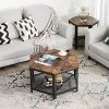 51aiVA2F2XL._AC_.jpg VASAGLE Table Basse Vintage, Table d’appoint, Table de Salon, Armature métallique Stable, Étagère de Rangement en Treillis, Hexagonal, Aspect Bois LCT16X