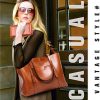 BestoU Sac a Main Femmes PU Cuir Sac à Bandoulière D'épaule Fourre-Tout Portefeuille Sac 2pcs (Marron)