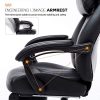 51d6HDGMqDL._AC_.jpg IntimaTe WM Heart Fauteuil de Bureau en Simili Cuir, Chaise Ergonomique pour Ordinateur, Dossier Haut, avec Repose-Pied et Appui tête, Siège Exécutif Inclinable, Noir