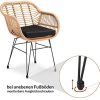 51gzL38WjmL._AC_.jpg Casaria Lot de 2 chaises en Osier Bambou/polyrotin Max. 120kg Fauteuil de Jardin Vintage