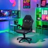 51kOZ4ZQL._AC_.jpg TecTake Chaise Fauteuil siège de Bureau Hauteur réglable Sportive (Noir-Noir | No. 403470)