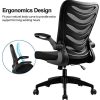 51lP3lfHGfL._AC_.jpg COMHOMA Chaise de Bureau Fauteuil Pivotant avec Siège Ergonomique Accoudoirs Pliables et Réglable en Hauteur (Noir)