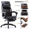 51m6KuUS2UL._AC_.jpg IntimaTe WM Heart Fauteuil de Bureau en Simili Cuir, Chaise Ergonomique pour Ordinateur, Dossier Haut, avec Repose-Pied et Appui tête, Siège Exécutif Inclinable, Noir