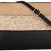 51mf9ODfpAL._AC_.jpg CRAZYCHIC - Sac Bandoulière Paillette Cuir Multicolore Femme - Pochette Soirée Plate Bandes Strass Brillant Souple - Fourre-Tout Besace Sacoche Sac à Main Porté Epaule - Mode Chic Tendance - Noir