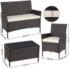51rCzUfEOOL._AC_.jpg SONGMICS Salon de Jardin extérieur, Ensemble de 4 Meubles Surface tressée, avec 2 chaises, 1 canapé, 1 Table en Verre trempé, 3 Coussins avec Housses Amovibles, Marron et Beige GGF002K02