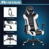 51rreTP6R5L._AC_.jpg MFAVOUR Chaise Gaming en Cuir Chaise de Bureau Pivotante Fauteuil Ergonomique avec Appui-tête et Oreiller Lombaire, Hauteur de Siège/ Accoudoirs Règlable--Expédié Vendeur Plus Rapide