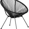 51ub6eogL._AC_.jpg TecTake 800729 2 Fauteuils Acapulco de Jardin de Salon Design rétro, pour Un Usage en intérieur et extérieur - Plusieurs Couleurs - (Noir | no. 403302)