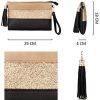 51w84R3xEL._AC_.jpg CRAZYCHIC - Sac Bandoulière Paillette Cuir Multicolore Femme - Pochette Soirée Plate Bandes Strass Brillant Souple - Fourre-Tout Besace Sacoche Sac à Main Porté Epaule - Mode Chic Tendance - Noir