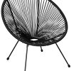 51ySxNyV0hL._AC_.jpg TecTake 800729 2 Fauteuils Acapulco de Jardin de Salon Design rétro, pour Un Usage en intérieur et extérieur - Plusieurs Couleurs - (Noir | no. 403302)