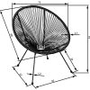 51yZrelg1FL._AC_.jpg TecTake 800729 2 Fauteuils Acapulco de Jardin de Salon Design rétro, pour Un Usage en intérieur et extérieur - Plusieurs Couleurs - (Noir | no. 403302)