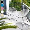 6145unD-dJL._AC_.jpg TecTake 800729 2 Fauteuils Acapulco de Jardin de Salon Design rétro, pour Un Usage en intérieur et extérieur - Plusieurs Couleurs - (Noir | no. 403302)