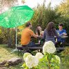 Relaxdays Parasol 180 cm envergure en Polyester inclinable Jardin Balcon terrasse 8 Nervures
