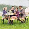 TecTake 800424 Meuble de Jardin, Table et Bancs, Bois, Pliable -diverses modèles-