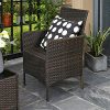 61WGN9hekVL._AC_.jpg SONGMICS Salon de Jardin extérieur, Ensemble de 4 Meubles Surface tressée, avec 2 chaises, 1 canapé, 1 Table en Verre trempé, 3 Coussins avec Housses Amovibles, Marron et Beige GGF002K02