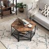 61YNqTPzJPL._AC_.jpg VASAGLE Table Basse Vintage, Table d’appoint, Table de Salon, Armature métallique Stable, Étagère de Rangement en Treillis, Hexagonal, Aspect Bois LCT16X