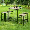 61nmE2QerQL._AC_.jpg SoBuy OGT11-N Set de 1 Table + 4 Tabourets Ensemble Table de Bar Bistrot + 4 Tabourets avec Repose-pieds Table Haute Cuisine