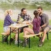 TecTake 800424 Meuble de Jardin, Table et Bancs, Bois, Pliable -diverses modèles-