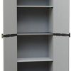 Adventa Armoire en résine avec étagères 2 Portes (intérieur/extérieur), Gris Noir, 68 x 39,5 x 168