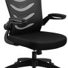 COMHOMA Chaise de Bureau Fauteuil Pivotant avec Siège Ergonomique Accoudoirs COMHOMA Chaise de Bureau Fauteuil Pivotant avec Siège Ergonomique Accoudoirs Pliables et Réglable en Hauteur (Noir)