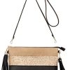 CRAZYCHIC - Sac Bandoulière Paillette Cuir Multicolore Femme - Pochette CRAZYCHIC - Sac Bandoulière Paillette Cuir Multicolore Femme - Pochette Soirée Plate Bandes Strass Brillant Souple - Fourre-Tout Besace Sacoche Sac à Main Porté Epaule - Mode Chic Tendance - Noir