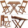 Deuba - Ensemble de Jardin en Bois d'acacia • 1 Deuba - Ensemble de Jardin en Bois d'acacia • 1 Table et 2 chaises Pliables - Salon de Jardin, Balcon, terrasse, Ensemble Table et chaises