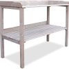 HABAU 3108 Table de Jardin avec Plan de Travail en HABAU 3108 Table de Jardin avec Plan de Travail en métal Blanc Antique
