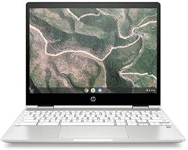 HP Chromebook x360 12b-ca0010nf Ordinateur Portable Convertible et Tactile 12'' HD IPS Silver (Intel Celeron, RAM 4 Go, eMMC 32 Go, AZERTY, Chrome OS)