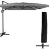 Happy Garden Parasol déporté Molokai rectangulaire 3x4m Gris + Housse Happy Garden Parasol déporté Molokai rectangulaire 3x4m Gris + Housse