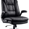 Hbada Chaise de Bureau en Similicuir, Fauteuil de Bureau Ergonomique, Hbada Chaise de Bureau en Similicuir, Fauteuil de Bureau Ergonomique, Siège Exécutif Inclinable, avec Accoudoirs Pliables, Dossier Haut et Appui tête, Noir