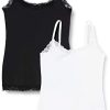 Marque Amazon - Iris & Lilly Débardeur Caraco avec Dentelle Marque Amazon - Iris & Lilly Débardeur Caraco avec Dentelle Body Natural Femme, Lot de 2