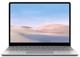 Microsoft Surface Laptop Go (Windows 10, écran tactile 12,45", Intel Core i5, 4 Go RAM, 64 Go eMMC, Platine, clavier AZERTY français) L'ordinateur portable Surface le plus léger