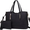 Miss Lulu Sac à main femme 2 avec pochette Sac Miss Lulu Sac à main femme 2 avec pochette Sac à bandoulière Chic Bag (Noir)