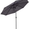 Outsunny Parasol en Aluminium Rond Polyester 180g/m² manivelle inclinable Ø Outsunny Parasol en Aluminium Rond Polyester 180g/m² manivelle inclinable Ø 3 x 2,45 m Gris