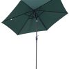 Outsunny Parasol inclinable de Jardin Balcon terrasse manivelle Toile Polyester imperméabilisée Haute densité 180 g/m² Ø2,7 x 2,35H m alu Vert