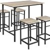 SoBuy OGT11-N Set de 1 Table + 4 Tabourets Ensemble SoBuy OGT11-N Set de 1 Table + 4 Tabourets Ensemble Table de Bar Bistrot + 4 Tabourets avec Repose-pieds Table Haute Cuisine